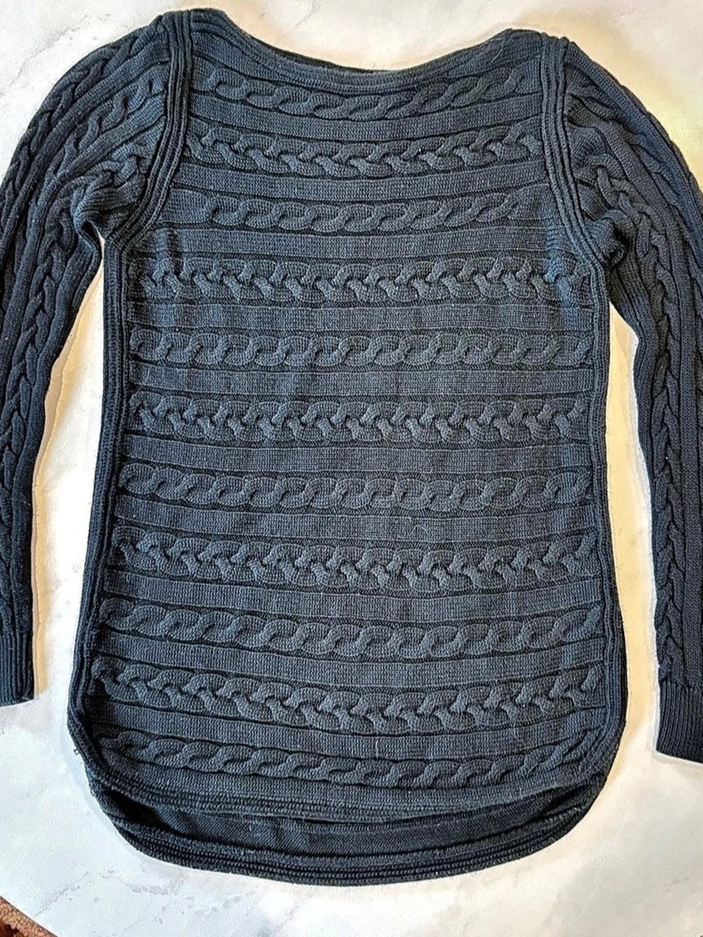 Lauren Ralph Lauren Cable Knit Sweater in Black Size Small Like New